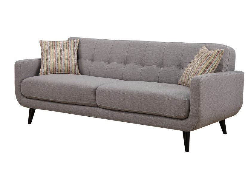 Gray Mid-Century Polyester Fabric Sofa