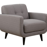 Gray Mid-Century Polyester Fabric Arm Chair