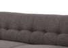 Charcoal Mid-Century Polyester Fabric Sofa