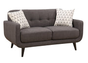 61" Charcoal Black Polyester Blend Love Seat