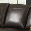 Brown 3 Piece Traditional Leather-Like Fabric Living Room Sectional with Ottoman