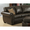 Brown 3 Piece Traditional Leather-Like Fabric Living Room Sectional with Ottoman