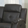 Espresso Power Reclining Leather Love Seat with Storage Console  and Cupholders