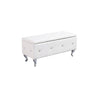 White Tufted Hard Wood Storage Bench