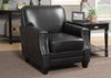 Black Full Grain Leather Club Arm Chair