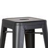 24" Matte Black Backless Metal Barstool With a Set of 2