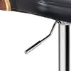 Black Contemporary Wood Back Adjustable Swivel Barstool with Diamond Quilted Seat