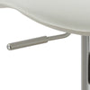 White Contemporary Countoured Backless Swivel Adjustable Barstool