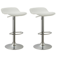 White Contemporary Countoured Backless Swivel Adjustable Barstool