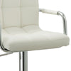 White Contemporary Swivel Adjustable Arm Bar Stool with Cushion