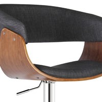 Gray Modern Swivel Adjustable Barstool with Armrests