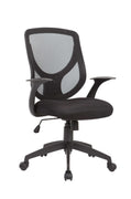 Black Pu Swivel Adjustable Office Chair With Mesh Seat And Back