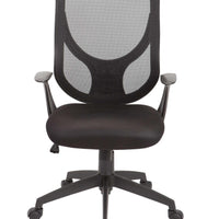 Black Pu Swivel Adjustable Office Chair With Mesh Seat And Back