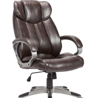 Brown Pu Swivel Adjustable Powder Coated Office Chair