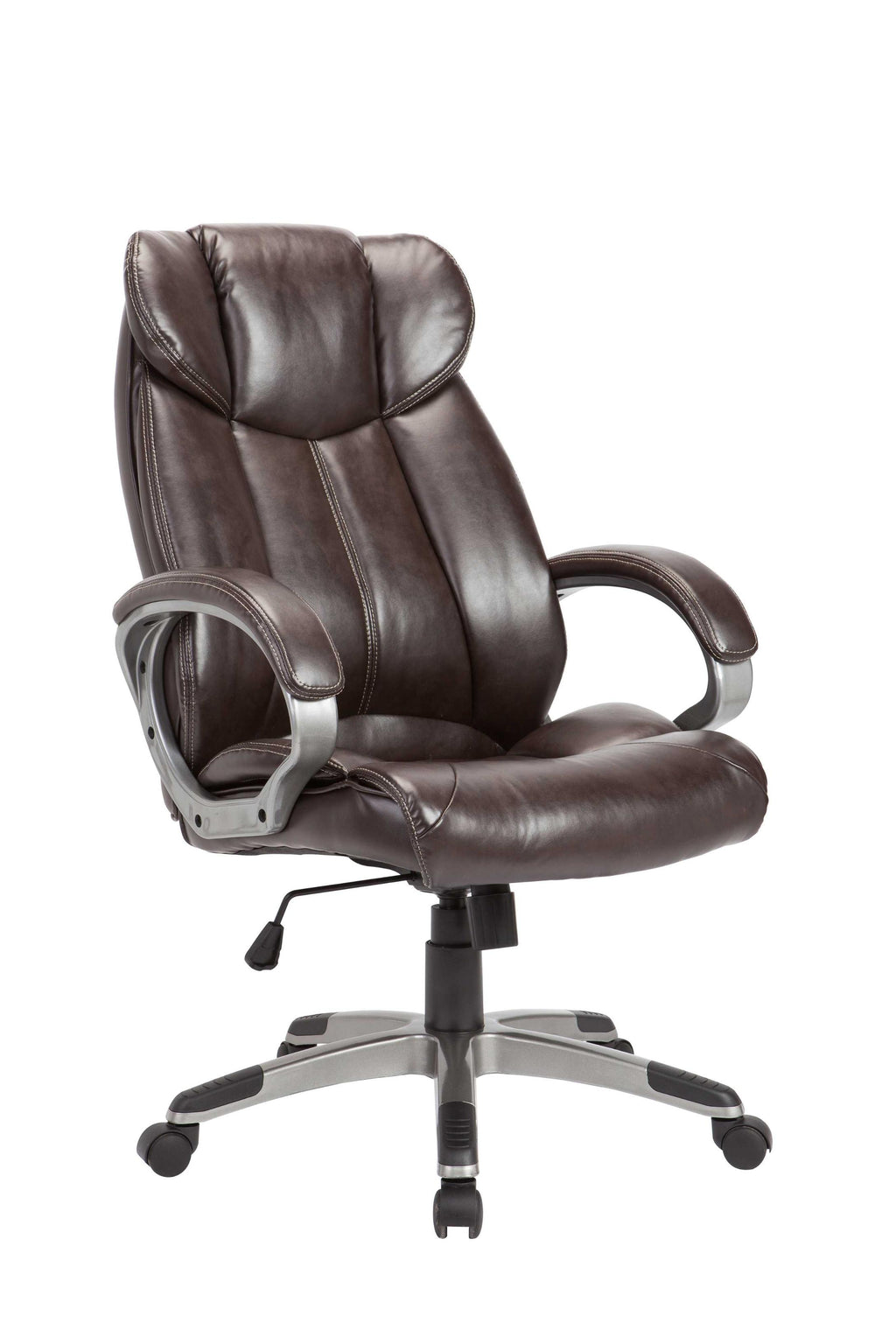 Brown Pu Swivel Adjustable Powder Coated Office Chair