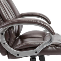 Brown Pu Swivel Adjustable Powder Coated Office Chair