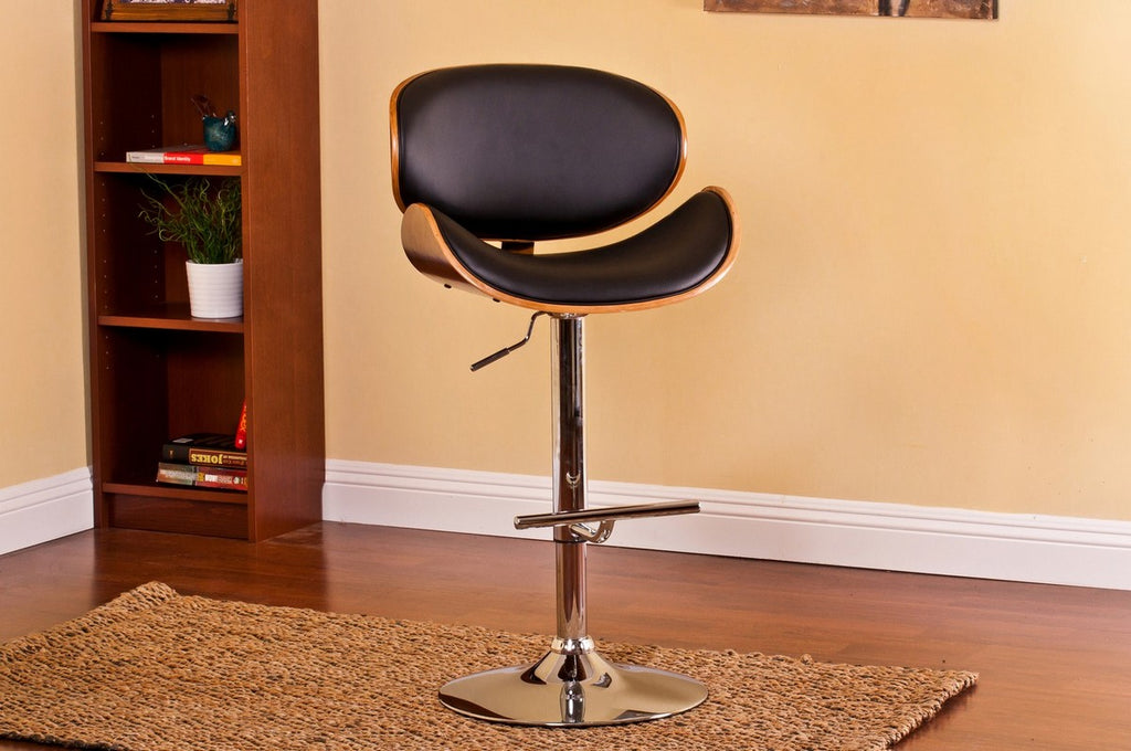 Black Modern Swivel Adjustable Barstool