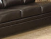Brown Traditional  Leather-Like Fabric  Stationary Sofa