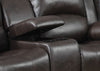 Dark Brown 3pc Leather Gel Sectional With 4 Recliners and storage Console