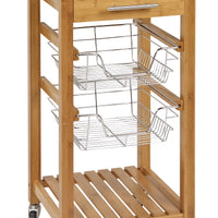 Bamboo Kitchen Cart with Storage