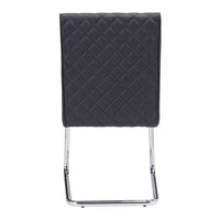 18" X 22.4" X 33.9" 2 Pcs Black Leatherette Chromed Steel Armless Dining Chair