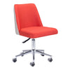 24" X 24" X 35.8" Orange-Beige Polyblend Office Chair