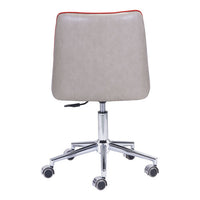 24" X 24" X 35.8" Orange-Beige Polyblend Office Chair