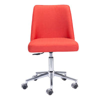 24" X 24" X 35.8" Orange-Beige Polyblend Office Chair