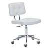 22.4" X 22.4" X 35.8" White Leatherette Office Chair