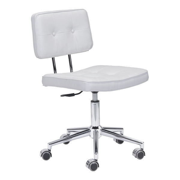 22.4" X 22.4" X 35.8" White Leatherette Office Chair