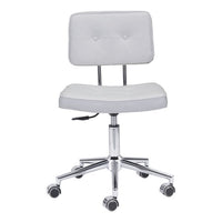 22.4" X 22.4" X 35.8" White Leatherette Office Chair