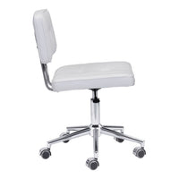 22.4" X 22.4" X 35.8" White Leatherette Office Chair