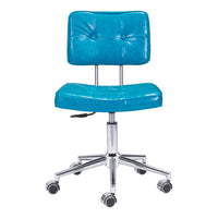 22.4" X 22.4" X 35.8" Blue Leatherette Office Chair