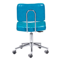 22.4" X 22.4" X 35.8" Blue Leatherette Office Chair
