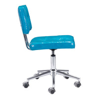 22.4" X 22.4" X 35.8" Blue Leatherette Office Chair