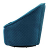 34.3" X 33.5" X 33.7" Aquamarine Velvet Swivel Chair