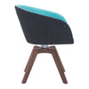 24.4" X 23" X 30.7" 2 Pcs Blue-Gray Polyester Dining Chair