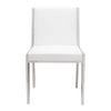 20.5" X 23.6" X 32.9" 2 Pcs White Leatherette Stainless Steel Dining Chair