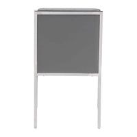 20.5" X 23.6" X 32.9" 2 Pcs Gray Leatherette Stainless Steel Dining Chair