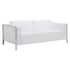 72" X 33.5" X 28" White Leatherette Sofa
