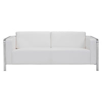 72" X 33.5" X 28" White Leatherette Sofa