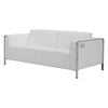 72" X 33.5" X 28" White Leatherette Sofa