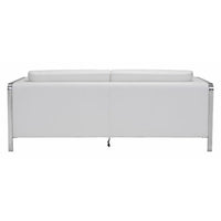 72" X 33.5" X 28" White Leatherette Sofa