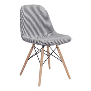 Dining Chair Houndstooth - Polyester Linen Beech Wood, Metal