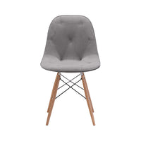 18.7" X 21.7" X 31.9" Gray Velour Polyblend Wood Dining Chair