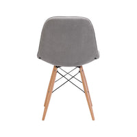 18.7" X 21.7" X 31.9" Gray Velour Polyblend Wood Dining Chair