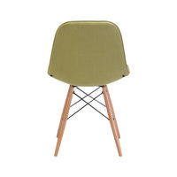 18.7" X 21.7" X 31.9" Green Velour Polyblend Wood Dining Chair