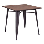 31.9" X 31.9" X 29.5" Rusty Wood Dining Table