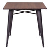 31.9" X 31.9" X 29.5" Rusty Wood Dining Table