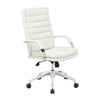 27.5" X 27.5" X 47.6" White Leatherette Comfort Office Chair